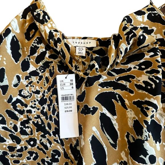 Topshop leopard dressy tank size 6 new with tag - Picture 3 of 5
